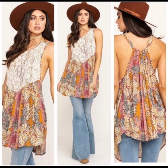 Free People Tops - Free People Count Me in Trapeze in Floral